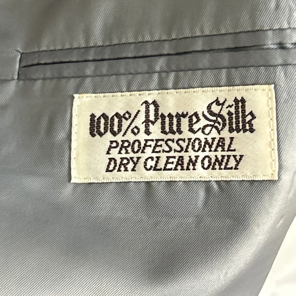 Bert Pulitzer Collectors‎ Edition Mens 100% Silk Blazer Jacket Beige Herringbone